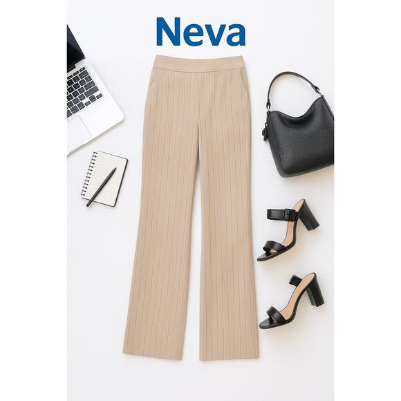 Neva Tan Pinstriped Dress Pants Sz. 12 TALL - Picture 1 of 4
